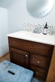 Whether you want a cultured or natural marble bathroom sink countertop, you'll find it in our selection of various vanity tops online. Updated Bathroom Tile Backsplash Diy With Paint