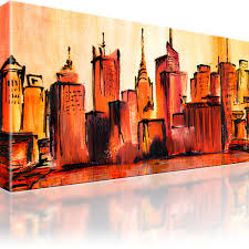 Du kannst auf bilderwelten auch eigene leinwandbilder gestalten. Manhattan Skyline New York Stadt Bild Auf Leinwand