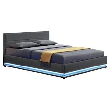 Grosser bettkasten 140 x 190 cm. Polsterbett Toulouse 140 X 200 Cm Mit Rundum Led Und Bettkasten Dunkelgrau