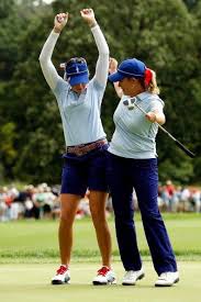 Paula Creamer And Christie Kerr Hip Bump At 2009 Solheim Cup Sc13 Paula Creamer Golf Clubs Taylormade Ladies Golf