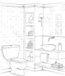 A sweet little bathroom with a vintage/modern mix. Interior Design Bathroom Sketch Archives Decoomo