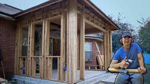 A 200 square foot screened in patio will cost about $5.25 per sq ft for a total of $1050. How I Framed Walls To Enclose Porch Patio Vid 5 Youtube