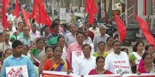 Hover to see shiny flag. Tripura Citu Storm Streets Protesting Removal Of May Day As Official Holiday