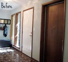 Remodelaholic Painting Old Wood Trim And Door Hardware Painting Trim White Painting Trim Stained Wood Trim