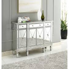 Contempo 48 Wide 3 Drawer Server Mirrored Bedroom Furniture Furniture Accent Chests And Cabinets