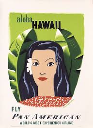Original 1950s Pan Am Hawaii Travel Poster Kauffer By Posterconnection Inc American Travel Posters Pan American American Travel