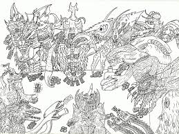 Godzilla is riding on bus rollers coloring page. Coloring Pages Of Godzilla Coloring Home