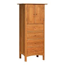 A tall dresser with six drawers and has a side lock for security. Modern Shaker Tall Storage Chest Armoire Double Doors Usa Made Green Luxury