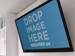 Placeit Mockup Of A Led Tv Monitor In A Living Room Led Tv Led Blue Glass Bottles