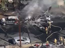 Los angeles airplane crash orange county plane. Plane Crashes Into Los Angeles Neighbourhood The Independent
