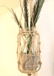 Heute zeige ich dir, wie du aus einfacher paketschnur und einem leeren neue diy deko für den sommer? Diy Makramee Sommerdeko Weckglas Mit Fischernetz Als Windlicht Oder Vase Chalet8