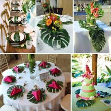 See more ideas about tropical theme, decor, pegge hopper. Home Decor 30 Pcs Artificial Tropical Plant Leaves With Stems Luau Party Decoration Faux Palm Leaves Safari Leaves For Hawaiian Luau Party Jungle Beach Birthday Theme Decorations Home Kitchen