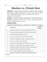 Use the included answer key to see the correct responses. Weather Quiz Worksheets Teaching Resources Teachers Pay Teachers