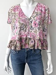 Spell The Gypsy Collective Desert Daisy Flutter Blouse Lilac Garmentory