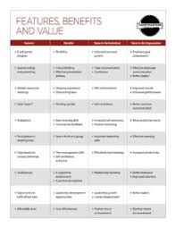 Features Benefits And Value Chart District 33 Toastmasters