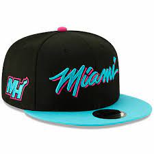 Miami Heat Miami Vice New Era 9fifty City Series Snapback Hat New Era 9fifty Snapback Embroidered Raised Miami Heat M Miami Heat Vice New Era Cap Nba Hats