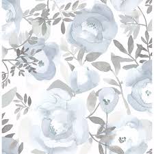 2903 25841 Orla Blue Floral Wallpaper By A Street Prints  floral wallpaper wall mural blue, white and petal.