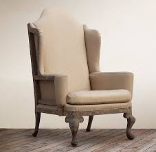 Deconstructed Queen Anne Wing Chair Antiqued Cotton Chair Deconstructed Chair Upholstered Furniture