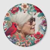 Imã Rosa vermelha Personalizado Baby Photo Magnet