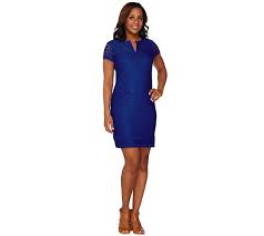 Isaac Mizrahi Live Short Sleeve Stretch Lace Dress Qvc Com Stretch Lace Dress Fashion Lace Dress