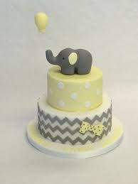 Baby Elephant Yellow And Grey Baby Shower Cake Elephant Baby Shower Cake Baby Shower Cakes Neutral Shower Cakes