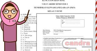 Soal Uas Pkn Kelas 5 Sd Semester 1 Dan Kunci Jawaban Teori Dan Soal