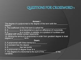 One (or more) outcomes of an experiment (5). Ppt Of Crossword Puzzle On Polynomials By Devansh Wadhwa