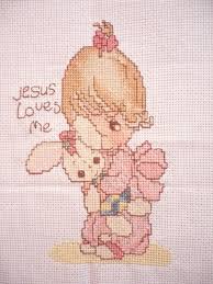 precious moments art cross stitch on cut out keep