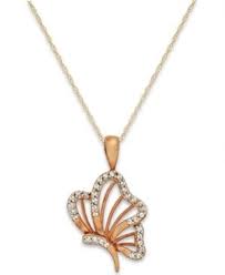 Diamond Accent Butterfly Pendant Necklace In 10k Gold Butterfly Pendant Necklace Butterfly Pendant Necklace