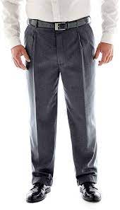 Stafford Stafford Travel Charcoal Pleated Suit Pants Big Tall Pantsuit Pants Medium Blue Suit