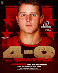 Will Brock Purdy remain undefeated in Seattle? 👀 SFvsSEA– Saturday 8pm ET 