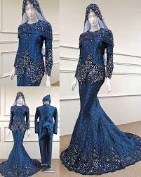 In every package comes with ready stock wedding gown, bridal veil, crown and accessories, bridal make. 15 Trend Terbaru Midnight Blue Baju Pengantin Songket Biru Navy Lamaz Morradean