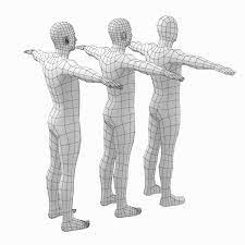Male Low Poly Base Mesh In T Pose Poly Low Poly Poses