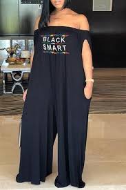 Black And Smart Dress Black Smart Slogan Sleeveless Strapless Flattering Long Jumpsuit Roupas Looks Macacoes