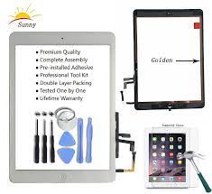 Sunny Ipad 5 Ipad Air 1st Screen Replacement Touch Screen Glass Assembly Original White Includes Home Button Came Camera Holder Professional Tools Tool Kit