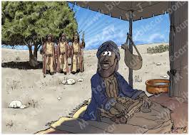 Jacob and esau, twin sons of isaac and rebecca was a story about competition, conflict related products abraham and sarah have a baby craft abraham and the three visitors abraham and the three angels coloring page. Bible Cartoons Genesis 18 The Three Visitors Scene 01 Abraham S Greeting Version 02