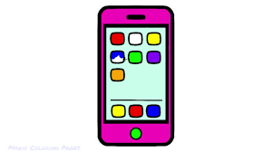 How To Draw Mobile Phone And Apps 10 Coloring Pages Art Colours For Kids Youtube Office phone coloring page from home electronics category. coloring pages art colours for kids