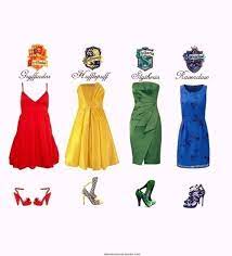 Hogwarts House Inspired Outfits I Like The Dresses Hufflepuff And Slytherin Shoes Gryffindo Harry Potter Outfits Harry Potter Dress Hogwarts Outfits