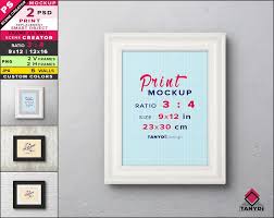 9x12 Frame On Wall Photoshop Print Mockup Vertical Etsy Frames On Wall Print Mockup Scene Creator