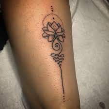 Unalome Unalome Tattoo Tattoed Tattoing Tattoist Ink Inked Inking Amazingink Leg Flower Lotus Dots D Unalome Tattoo Unalome Unalome Tattoo Design