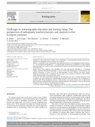 Pdf Open Access Challenges In Mammography Education And Training Today The Perspectives Of Radiography Teachers Mentors And Students In Five European Countries