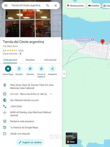 📲 Campaña viral: miles de usuarios argentinos coparon Google Maps por Malvinas, 👉🏼 Miles de usuarios argentinos comenzaron a dejar reseñas en Google Maps de comercios ubicados en las Islas Malvinas. ...