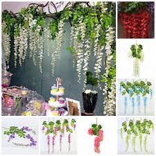 12 Wisteria Hanging Flower Garland For Wedding Backdrops Birthday Party Decors Photo Prop Backdrops 110cm Hanging Flowers Wedding Hanging Flowers Flower Garlands