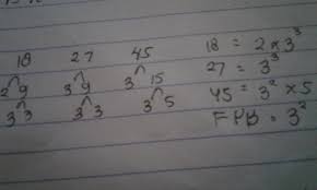 Faktor Persekutuan Terbesar Fpb Dari 18 27 Dan 45 Dalam Bentuk Faktorisasi Prima Adalah Brainly Co Id