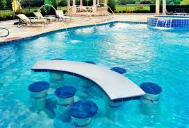 A common swimming pool comes with an ordinary concept, while this pool is more than just a pond for humans. Swimming Pool With Built In Seats And Table Pool Chicago By Platinum Poolcare Houzz