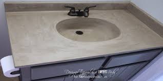 Before allowing the concrete to cure, make sure the patch is smooth and flat. Remodelaholic Diy Concrete Vanity With Integral Sink