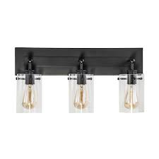 Chrome vanity lights can go with most designs and look sleek and polished. Dsi Lighting Brooklyn 21 In 3 Light Espresso Vanity Light With Clear Glass Shades Ds18557 The Home Depot Espresso Vanity Vanity Lighting Rustic Bathroom Lighting