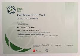 Ecdl stands for european computer driving licence. Federico Carro Certification European Computer Driving Licence For The Software Autocad 2d Driving License Certificate Computer