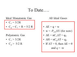 I was thinking this morning about what the perspective of someone who. To Date Ideal Monatomic Gas Cv 3 2r Cp Cv R 5 2 R Ppt Video Online Download