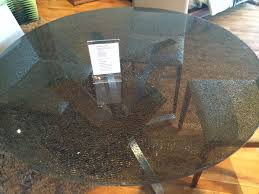 Ironhorse Home Crackled Glass Top Dining Table Very Unique Glass Dining Room Table Glass Dining Table Designs Round Glass Kitchen Table
